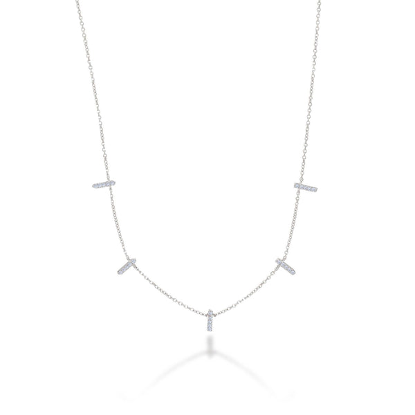 14K Gold 5 Diamond Bars Necklace by Alexis Jae