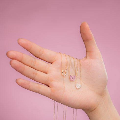 14K Gold Diamond Horseshoe Necklace by Alexis Jae