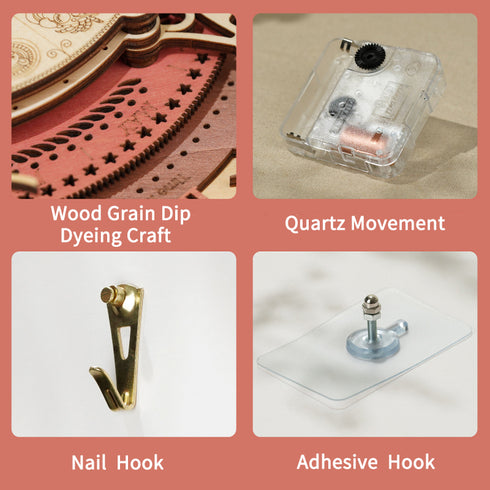 Robotime DIY Zodiac Wall Clock, TIME ART, Home Decor Clock