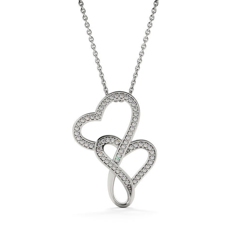 I love you :Special Double Hearts Necklace - Necklace for her