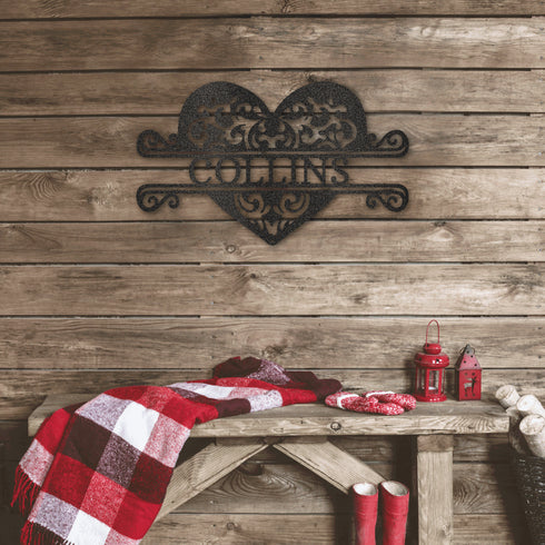 Custom Fancy Heart Name Wall Art