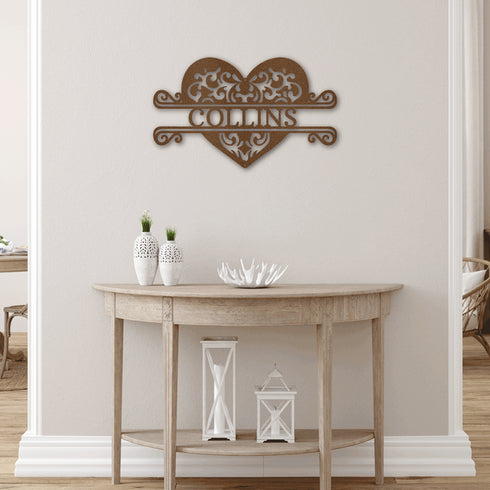 Custom Fancy Heart Name Wall Art