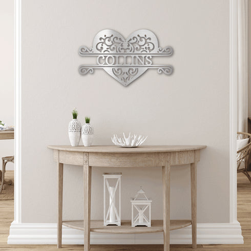 Custom Fancy Heart Name Wall Art