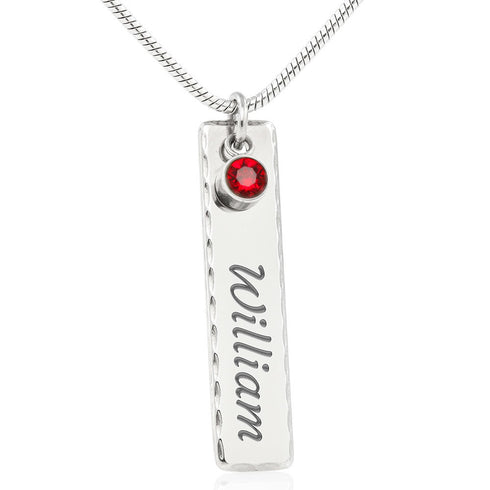 Congratulations Birthstone Engraved necklace