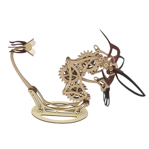 Magical DIY Mechanical Wooden Kinetic Hummingbird 3D Sculpture