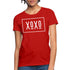 XOXO Womens Classic White Bordered Style Graphic Text T-Shirt
