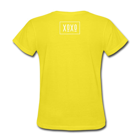 XOXO Womens Classic White Bordered Style Graphic Text T-Shirt